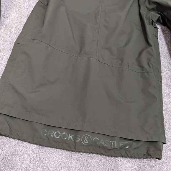 CROOKS & CASTLES Olive Green trench coat / rain coat - Picture 12 of 16